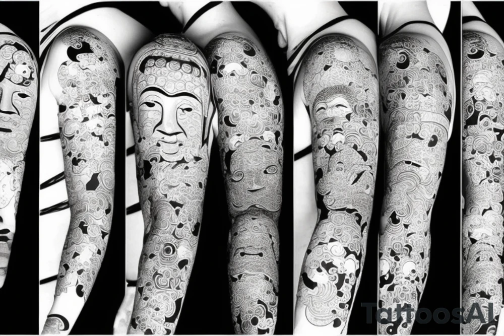 Asian Buddha, Japanese Warrior and Geisha tattoo idea