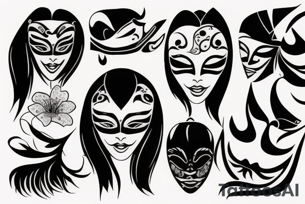 The beauty behind the mask, Asian Style tattoo idea