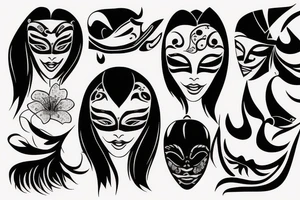 The beauty behind the mask, Asian Style tattoo idea