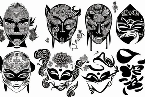 The beauty behind the mask, Asian Style tattoo idea