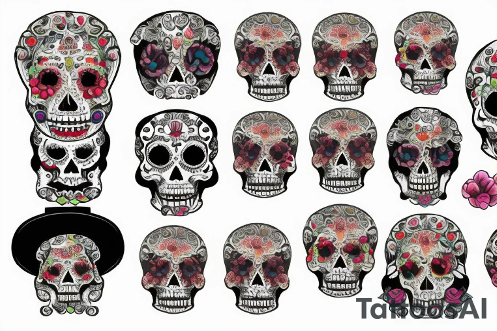 La Catrina with bandana tattoo idea