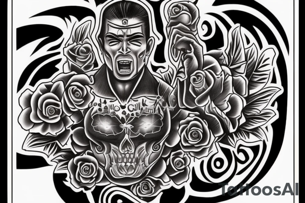 Full Back in Chicano Style tattoo idea