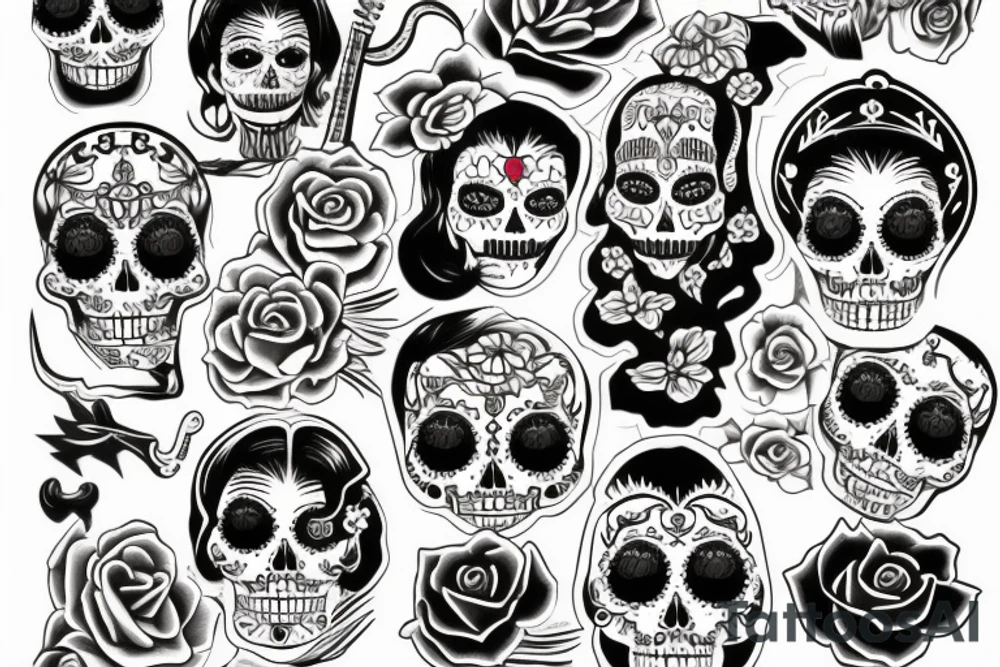 Full Back Chicano Girl La Catrina tattoo idea
