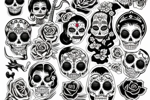 Full Back Chicano Girl La Catrina tattoo idea