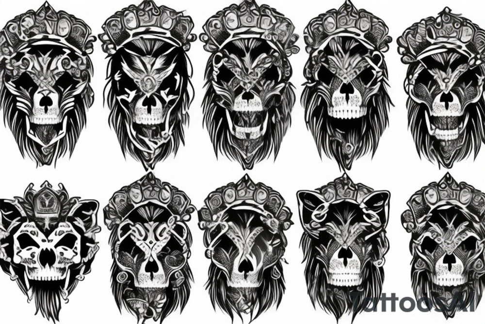 Full Back Lion mit skull tattoo idea