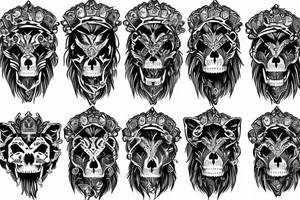Full Back Lion mit skull tattoo idea