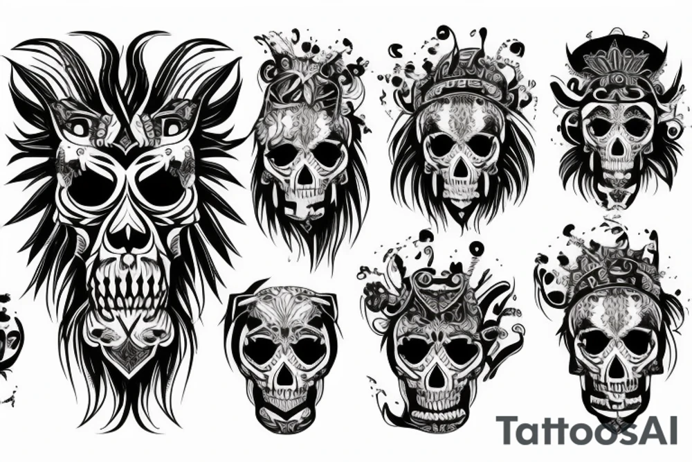 Full Back Lion mit skull tattoo idea