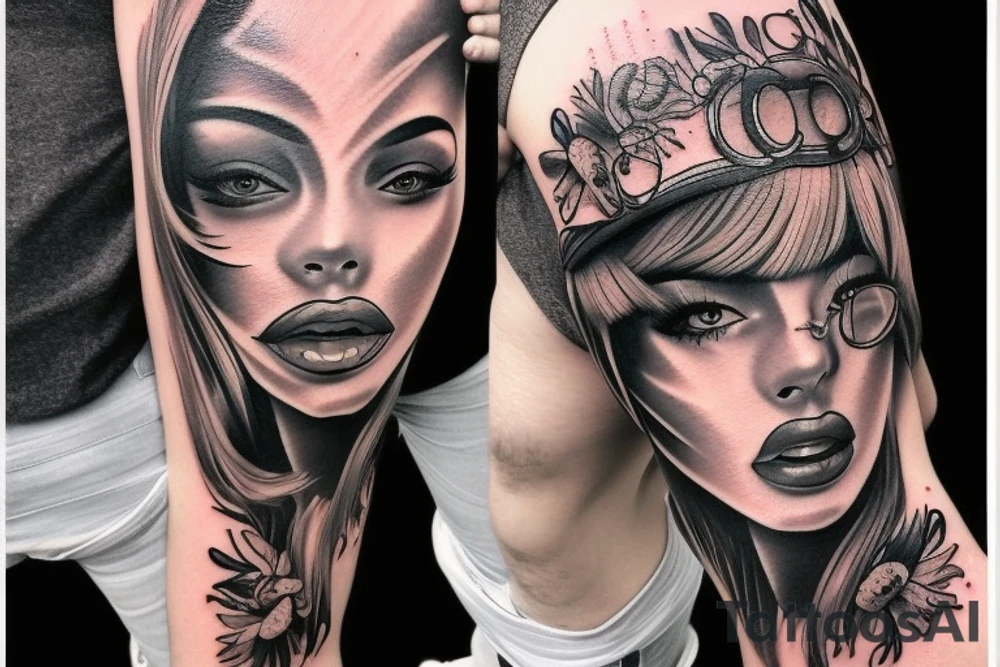 Gangsta Women drawing tattoo idea