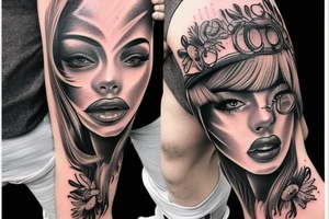 Gangsta Women drawing tattoo idea