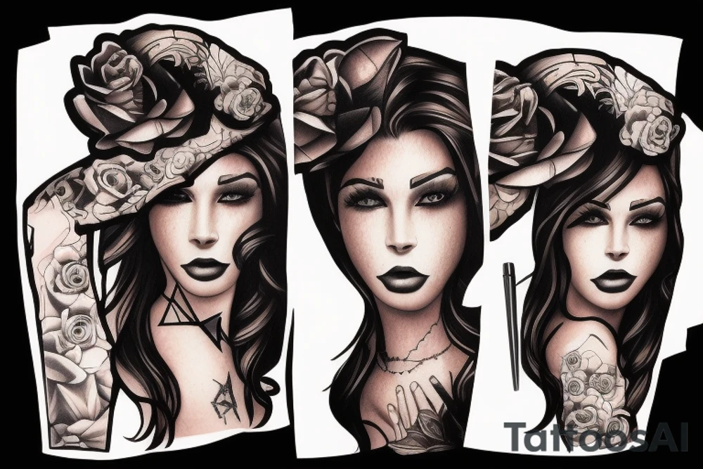 Gangsta Women drawing tattoo idea