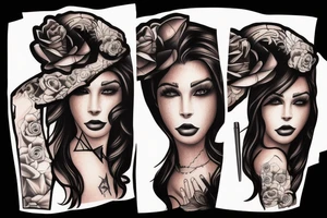 Gangsta Women drawing tattoo idea