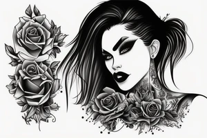 Gangsta Women drawing with shadows tattoo idea