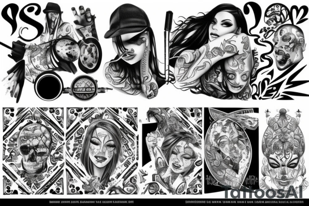Gangsta Chic with Tattoos drawing tattoo idea