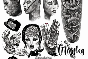 Gangsta Chic with Tattoos drawing tattoo idea