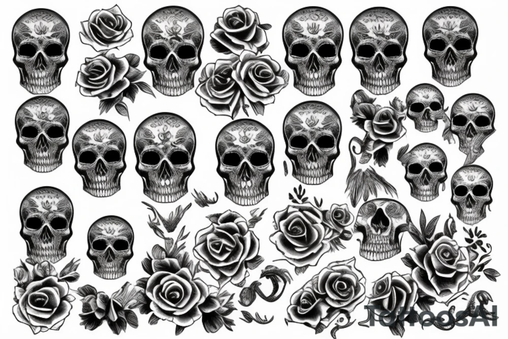 Skull with Tattoos tattoo idea