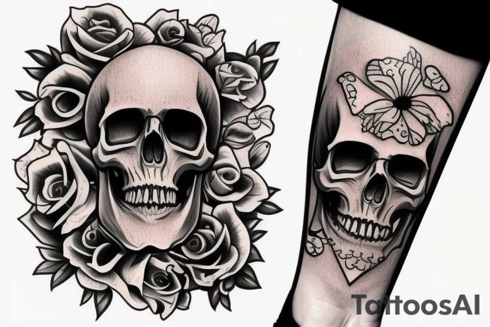 Skull with Tattoos tattoo idea