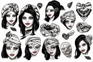Frau mit Bandana über dem gesicht tattoo idea