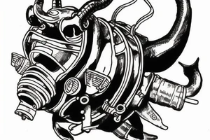 Rebreather with an OX as the diver tattoo idea