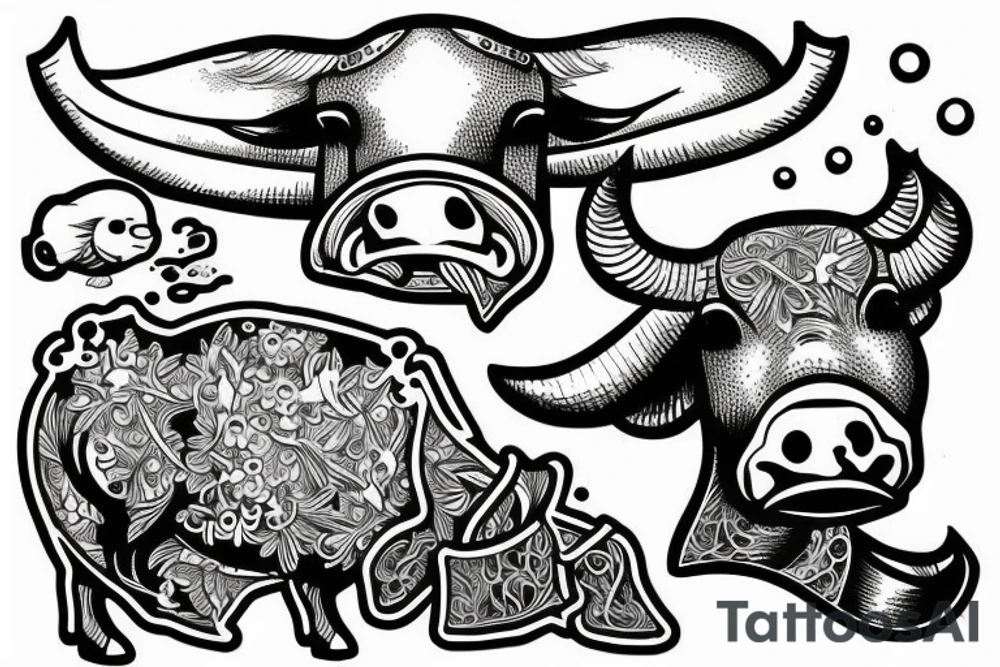 Rebreather with an OX as the diver tattoo idea