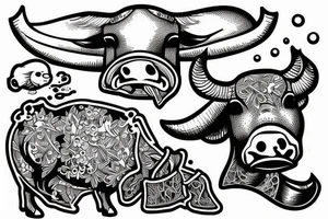 Rebreather with an OX as the diver tattoo idea