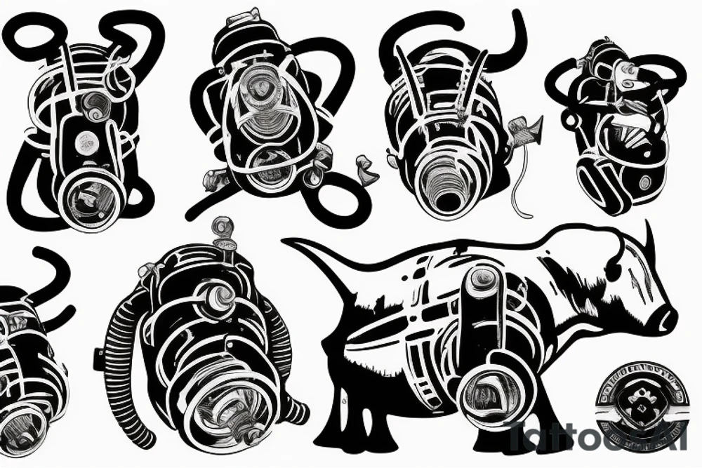 rebreather diving, an OX as the diver tattoo idea