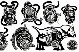 rebreather diving, an OX as the diver tattoo idea