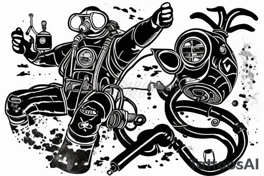 rebreather diving with an OX as the diver tattoo idea