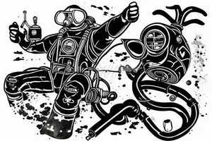 rebreather diving with an OX as the diver tattoo idea