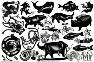 rebreather diving with an OX as the diver tattoo idea