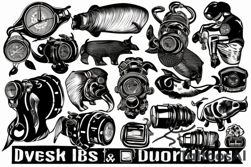 rebreather diving with an OX as the diver tattoo idea