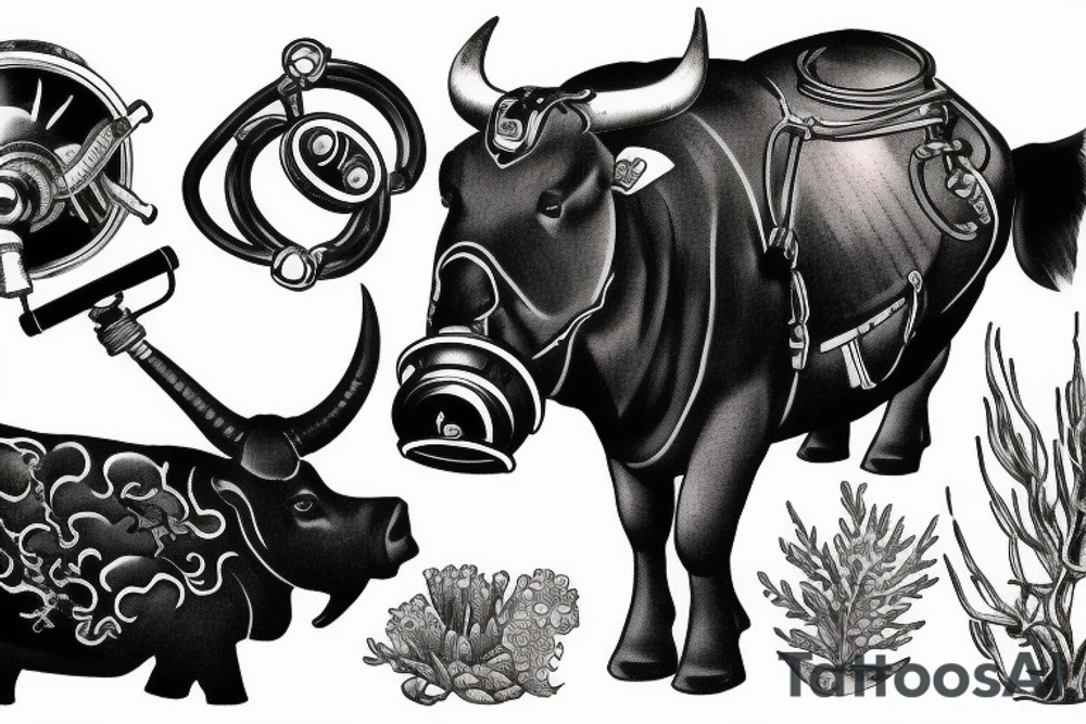 rebreather diving with an OX as the diver tattoo idea