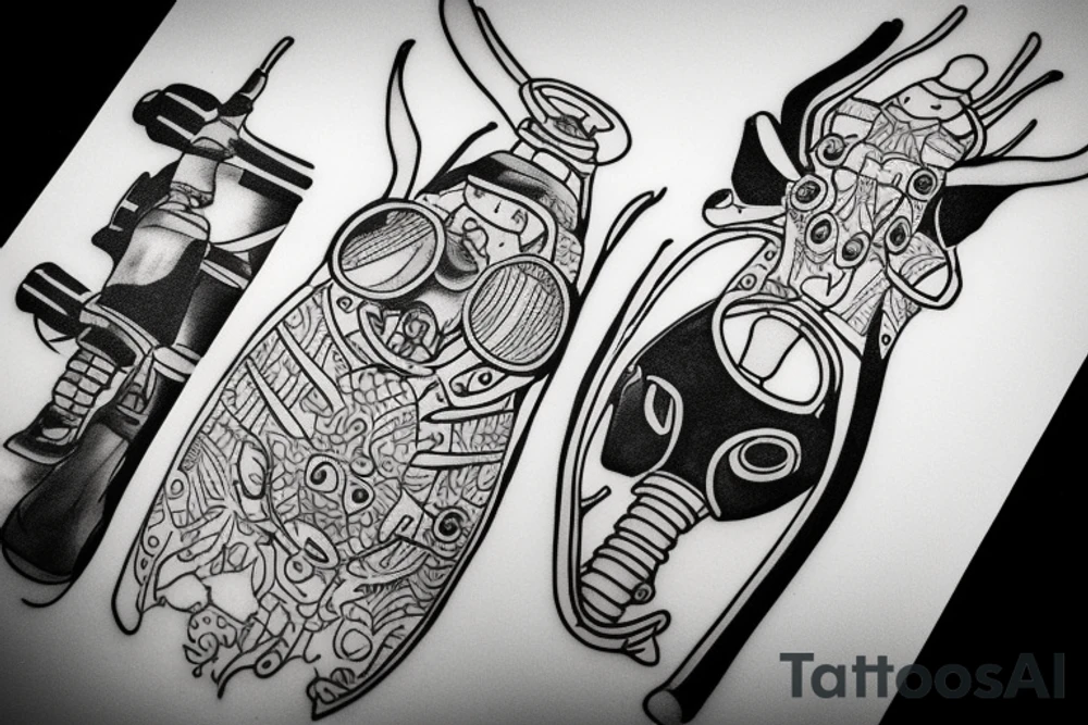 rebreather diving with an OX as the diver tattoo idea