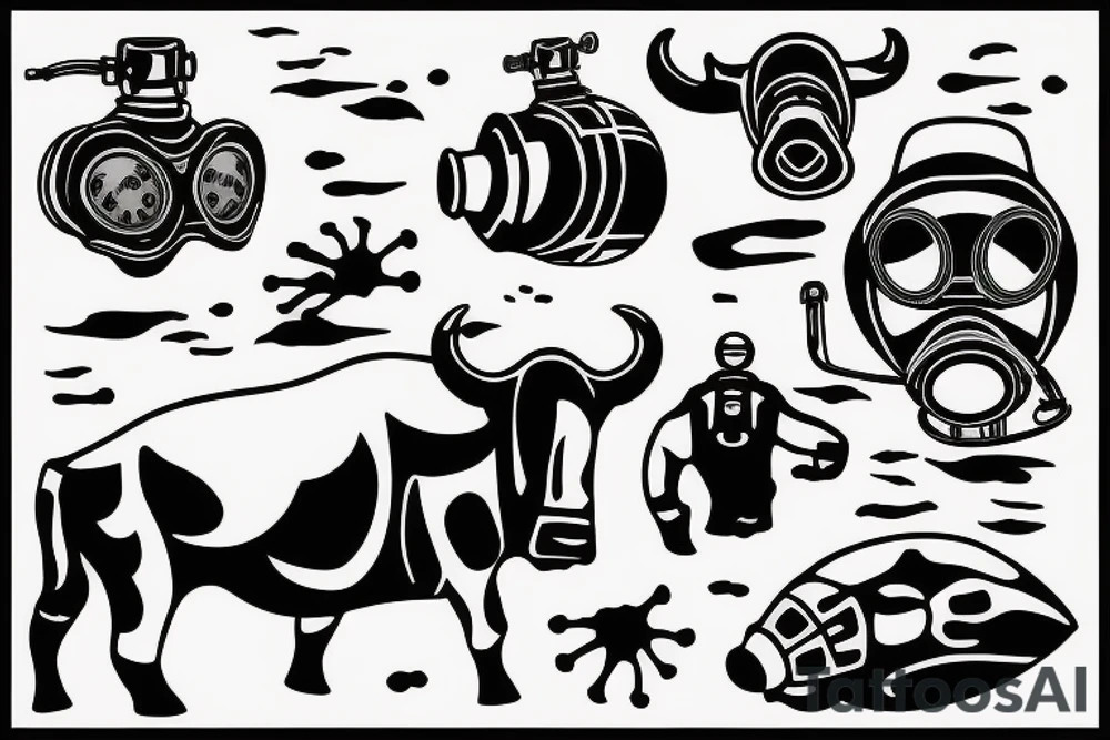 rebreather diving with an OX as the diver tattoo idea