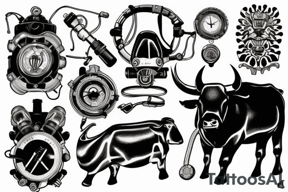 rebreather diving with an OX as the diver tattoo idea