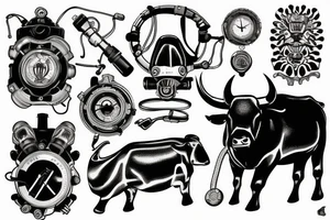 rebreather diving with an OX as the diver tattoo idea