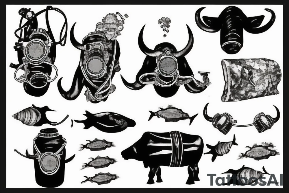 rebreather diving with an OX as the diver tattoo idea