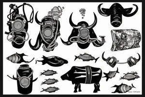 rebreather diving with an OX as the diver tattoo idea