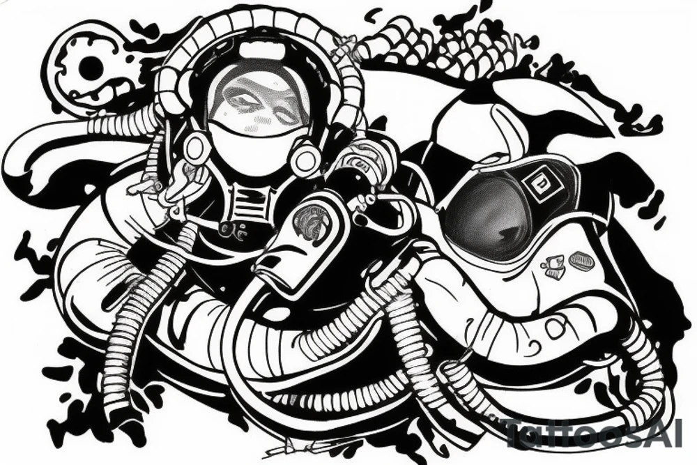 rebreather diving with an OX as the diver tattoo idea