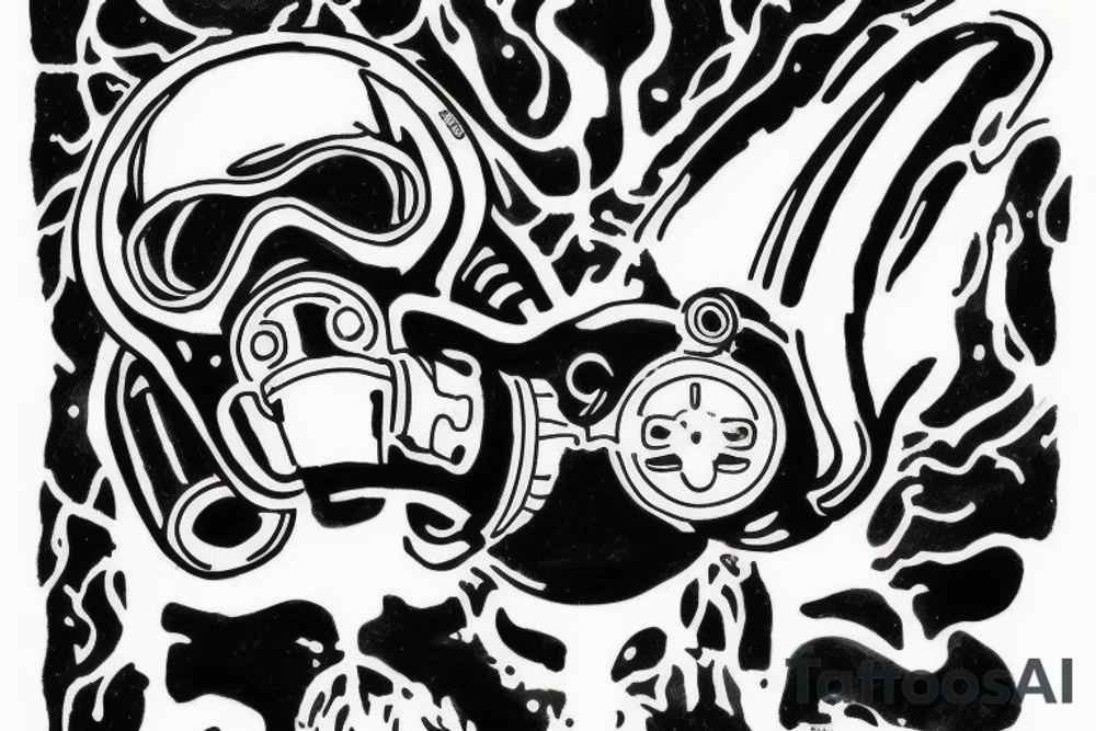 rebreather diving with an OX as the diver tattoo idea