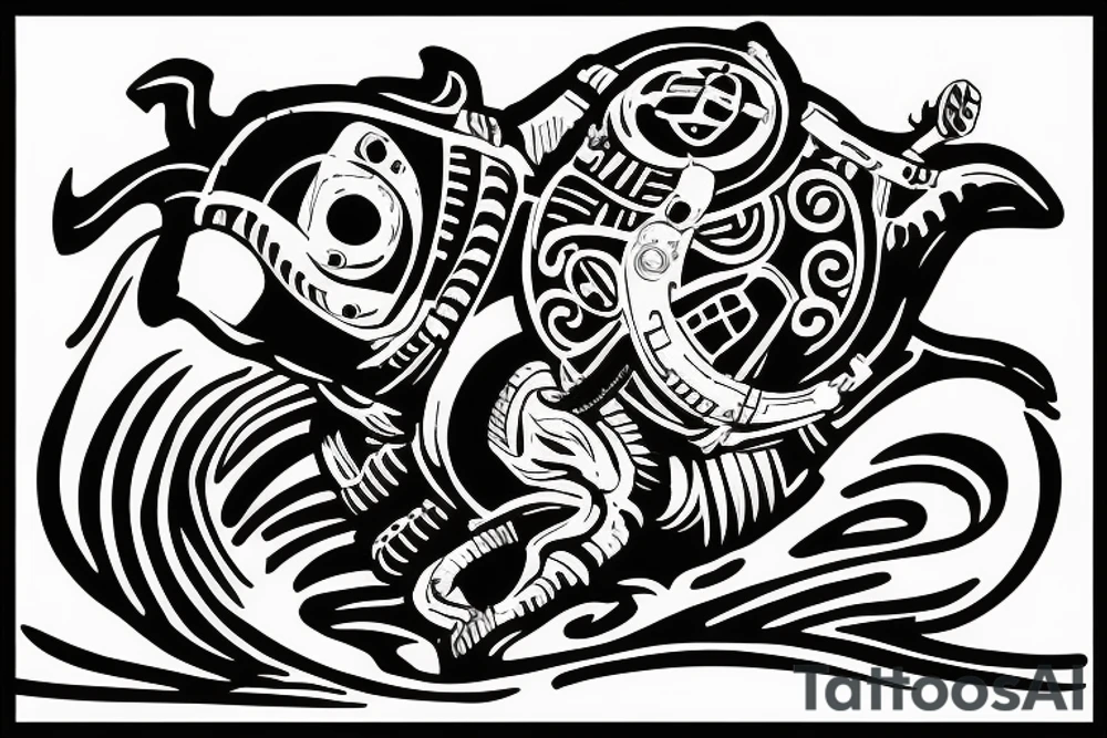 rebreather diving with an OX as the diver tattoo idea