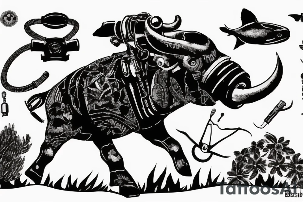 rebreather diving with an OX as the diver tattoo idea