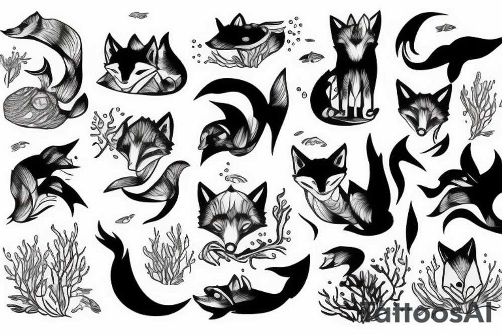 Scuba diving Fox tattoo idea