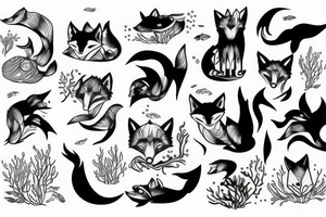 Scuba diving Fox tattoo idea