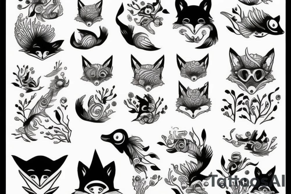 Scuba diving Fox tattoo idea