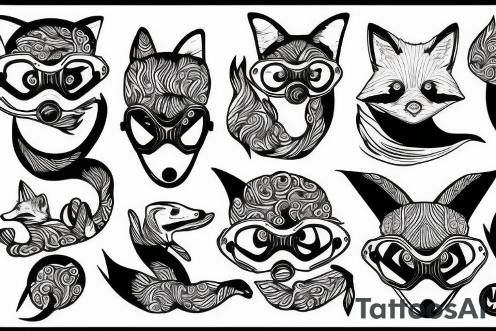 Scuba diving Fox tattoo idea