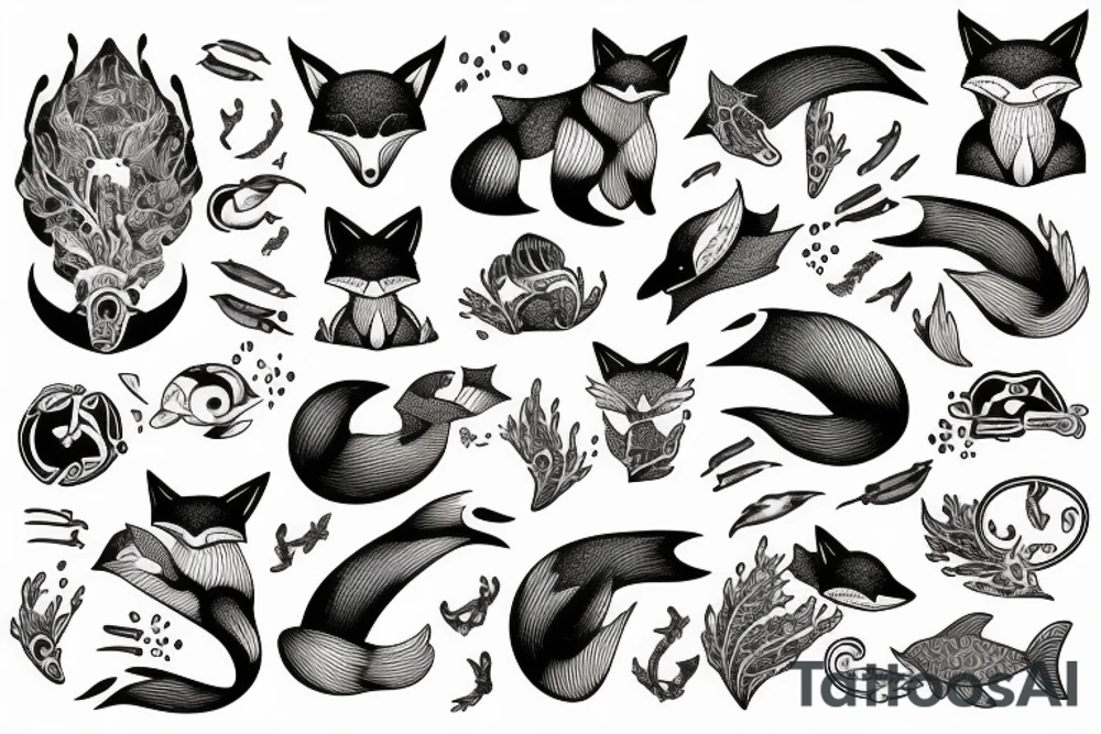 Scuba diving Fox tattoo idea