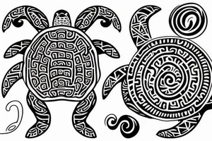 Turtle with a treble clef on its shell tattoo idea