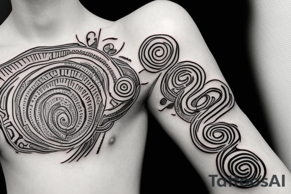 Turtle with a treble clef on its shell tattoo idea