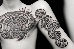 Turtle with a treble clef on its shell tattoo idea