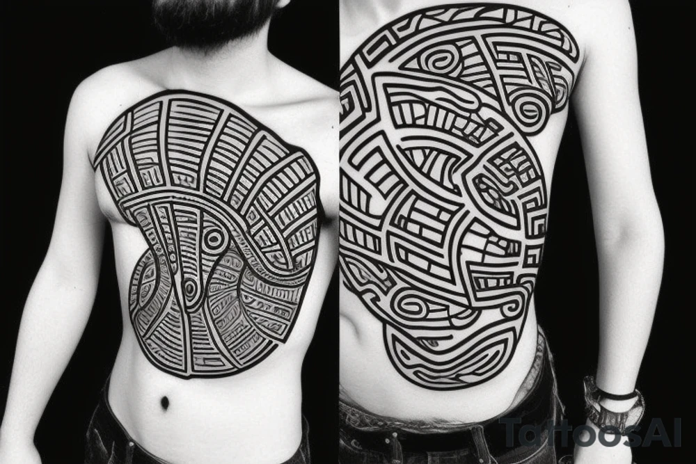 Turtle with a treble clef on its shell tattoo idea